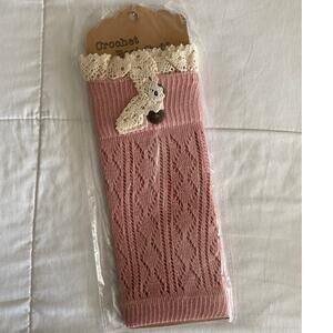 Pink Lace Crocheted Boot Cuffs